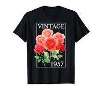 Vintage 1957 Rose Flower 68 Year Old 68th Birthday Women T-Shirt