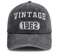 Vintage 1960 1961 1962 1963 1964 1965 1966 1967 1968 1969 Hat for Men Women, Funny Adjustable Cotton Birthday Baseball Cap, Black, One size