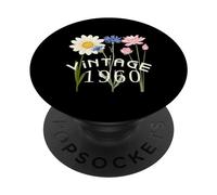 Vintage 1960 Design Featuring Three Lovely Flowers Woman PopSockets Adhesive PopGrip