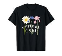 Vintage 1960 Design Featuring Three Lovely Flowers Woman Value Graphic T-Shirt, Men, Black, S