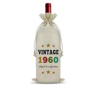 Vintage 1960 Wine Bag Gifts for Women Men - 65th Birthday, Turning 65, Grandma, Grandpa, Friends