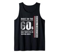 Vintage 1960s Built In The 60s Sixties Funny 60th Birthday Tank Top