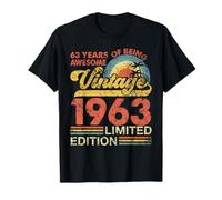 Vintage 1963 63 Years Old Gifts 63rd Birthday for Men Women T-Shirt