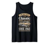 Vintage 1963 Birthday Classic Car for Legends Born in 1963 Tank Top