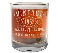 Vintage 1963 Etched 11oz Whiskey Glass - 62nd Birthday Gifts for Men - Cheers to 62 years old - 62nd birthday decorations for him - Best Engraved Bourbon Gift ideas for Men - Dad Grandpa 2.0