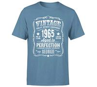 Vintage 1965 Aged to Perfection 59th Birthday Gift Mens T Shirt Gift for Him Indigo Blue XXL
