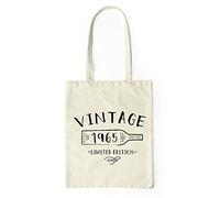 Vintage 1965 Tote Bag One Size Natural 54th Birthday 54 Years Old Gift Wine Beach Canvas Bag