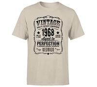 Vintage 1968 Aged to Perfection 56th Birthday Gift Mens T Shirt Gift for Him Sand XXL