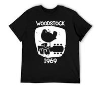 Vintage 1969 Music Festival Graphic Tee, Retro Woodstock Style Men's T-Shirt Black-Style L