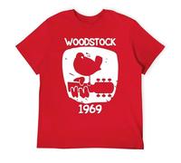 Vintage 1969 Music Festival Graphic Tee, Retro Woodstock Style Men's T-Shirt Red-Style L