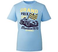 Vintage 1970 Monaco Racing Grand Graphic Prix T-Shirt Featuring Classic Race Car Design - A Must-Have for Motorsports Fans and Racing Enthusiasts (Sky, 2XL Years)
