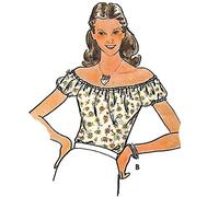 Vintage 1970s Sewing Pattern - Frilly or Plain Self Neckline Tops - Bust: 38"- 40" (96.5 cm - 101.7cm)