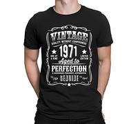 Vintage 1971 Aged to Perfection 54th Birthday Gift Mens T-Shirt Black M