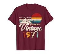 Vintage 1971 Mountains Eagle Retro 55th Birthday T-Shirt