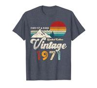 Vintage 1971 Mountains Eagle Retro 55th Birthday T-Shirt