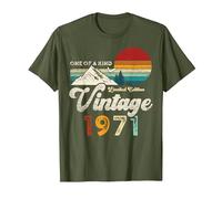 Vintage 1971 Mountains Eagle Retro 55th Birthday T-Shirt, Men, Olive Green, XX-Large
