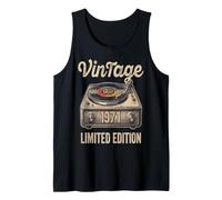 Vintage 1971 Vinyl Record Player Retro Tank Top