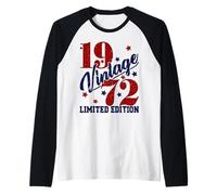 Vintage 1972 Limited Edition 53rd B-Day Mens Womens Present Raglan Baseball Tee