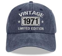 Vintage 1974 1973 1972 1971 1970 1969 1968 1967 1966 1965 Limited Edition Adjustable Embroidered Baseball Cap, Navy, One size