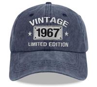 Vintage 1974 1973 1972 1971 1970 1969 1968 1967 1966 1965 Limited Edition Adjustable Embroidered Baseball Cap, Navy, One size