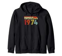 Vintage 1974 Classic Year 1974 Birth Of Birthday Vintage Zip Hoodie