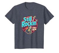 Vintage 1974 Still Rockin' Since Women's Music Lover Gift T-Shirt, Kids, Heather Blue, 10 Years
