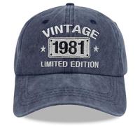 Vintage 1975 1976 1977 1978 1979 1980 1981 1982 1983 1984 Limited Edition Adjustable Embroidered Baseball Cap, Navy, One size