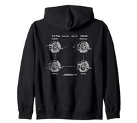 Vintage 1976 Rotary Engine Blueprint Diagram Car Graphic Zip Hoodie