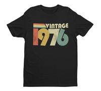 Vintage 1976 T-Shirt 50th Birthday 2026 - Retro - Funny Graphic Men's T-Shirt - Casual Printed Tee - Great Gift for Dad, Husband or Brother - Black - L