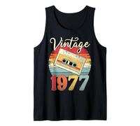 Vintage 1977 Birthday Retro Cassette Tape 70's Born Oldest Tank Top