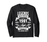 Vintage 1981 44 Year Old Gifts For Men Women 44th Birthday Long Sleeve T-Shirt