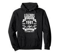 Vintage 1981 44 Year Old Gifts For Men Women 44th Birthday Pullover Hoodie