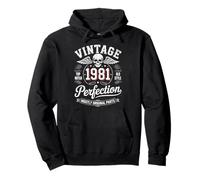 Vintage 1981 Birthday for Men Women 45th 45 years old Pullover Hoodie