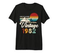 Vintage 1982 Mountains Eagle Retro 44th Birthday Premium T-Shirt