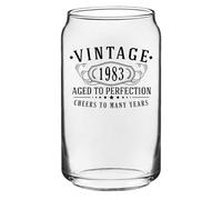 Vintage 1983 Printed 16oz Can Glass - 42nd Birthday Gifts for Women Men - Cheers to 42 years old - 42nd decorations for her him - Best Engraved Coffee Beer Gift ideas - Mom Dad 2.0