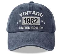 Vintage 1984 1983 1982 1981 1980 1979 1978 1977 1976 1975 Limited Edition Adjustable Embroidered Cotton Baseball Cap, Navy, One size