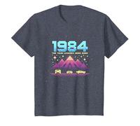 Vintage 1984 Legends Born Retro Gaming Car Graphic T-Shirt, Kids, Heather Blue, 2 Years