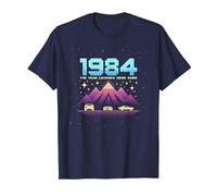 Vintage 1984 Legends Born Retro Gaming Car Graphic T-Shirt, Men, Navy, 5XL
