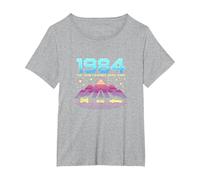 Vintage 1984 Legends Born Retro Gaming Car Graphic T-Shirt, Women's Plus, Heather Grey, 4X