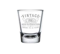 Vintage 1985 Etched 1.75oz 1pk Shot Glass - Happy 40th Birthday Gifts Women Men, Cheers to 40 Years, Turning 40 Year Old Woman Decorations Decor, Anniversary Bday Party Favors, Best Gift Ideas 1.0