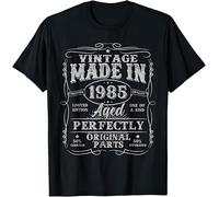 Vintage 1985 Original Parts 40 Years Old Birthday Kids Womens Mens T Shirt XL Black