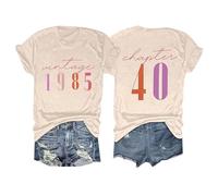 Vintage 1985 T Shirts for Women 40th Birthday Shirts Gifts Born in 1985 Retro Short Sleeve Tee Tops