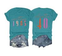 Vintage 1985 T Shirts for Women 40th Birthday Shirts Gifts Born in 1985 Retro Short Sleeve Tee Tops