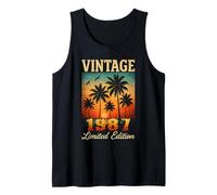 Vintage 1987 Limited Edition Sunset Palm Trees 38th Birthday Tank Top