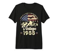 Vintage 1988 American Flag Patriotic Eagle 38th Birthday Premium T-Shirt
