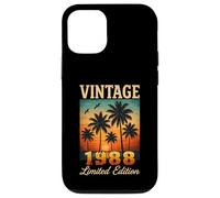 Vintage 1988 Limited Edition Sunset Palm Trees 37th Birthday Case for iPhone 12/12 Pro