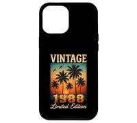 Vintage 1988 Limited Edition Sunset Palm Trees 37th Birthday Case for iPhone 12 Pro Max