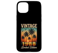 Vintage 1988 Limited Edition Sunset Palm Trees 37th Birthday Case for iPhone 15 Plus