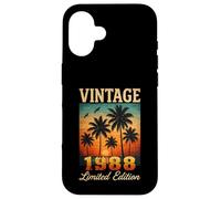 Vintage 1988 Limited Edition Sunset Palm Trees 37th Birthday Case for iPhone 16