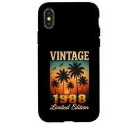 Vintage 1988 Limited Edition Sunset Palm Trees 37th Birthday Case for iPhone X/XS